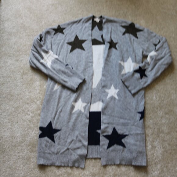 Star Patterned Gray Cardigan - Picture 1 of 6